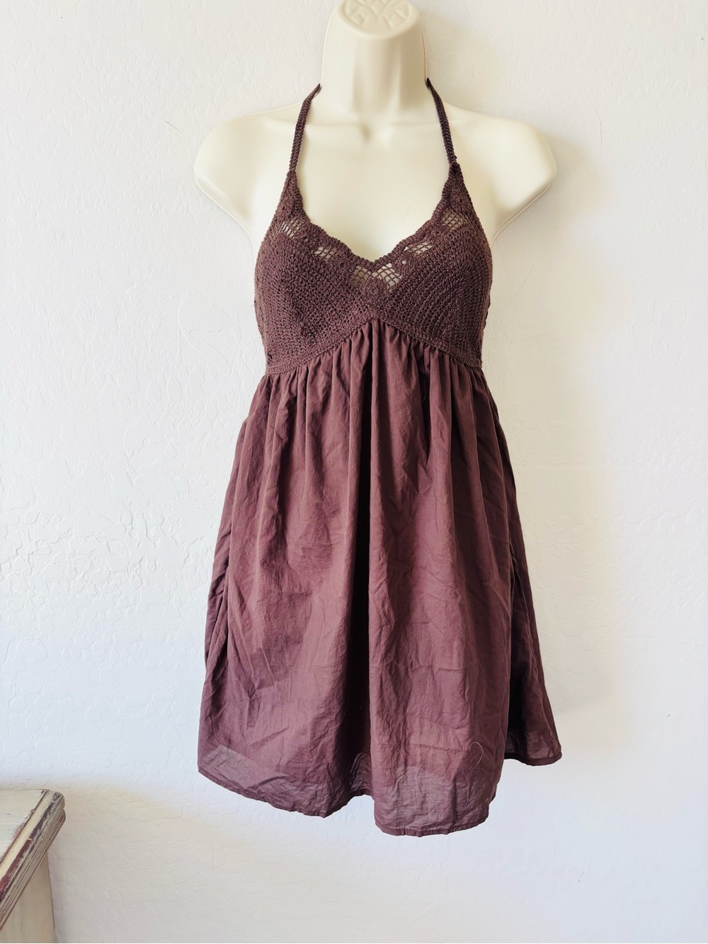 wild fable Brown Crochet-Top Mini Dress - Picture 2 of 10